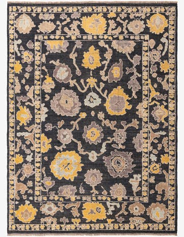 9' x 12' 7 Hand Knotted Oushak Wool Rug