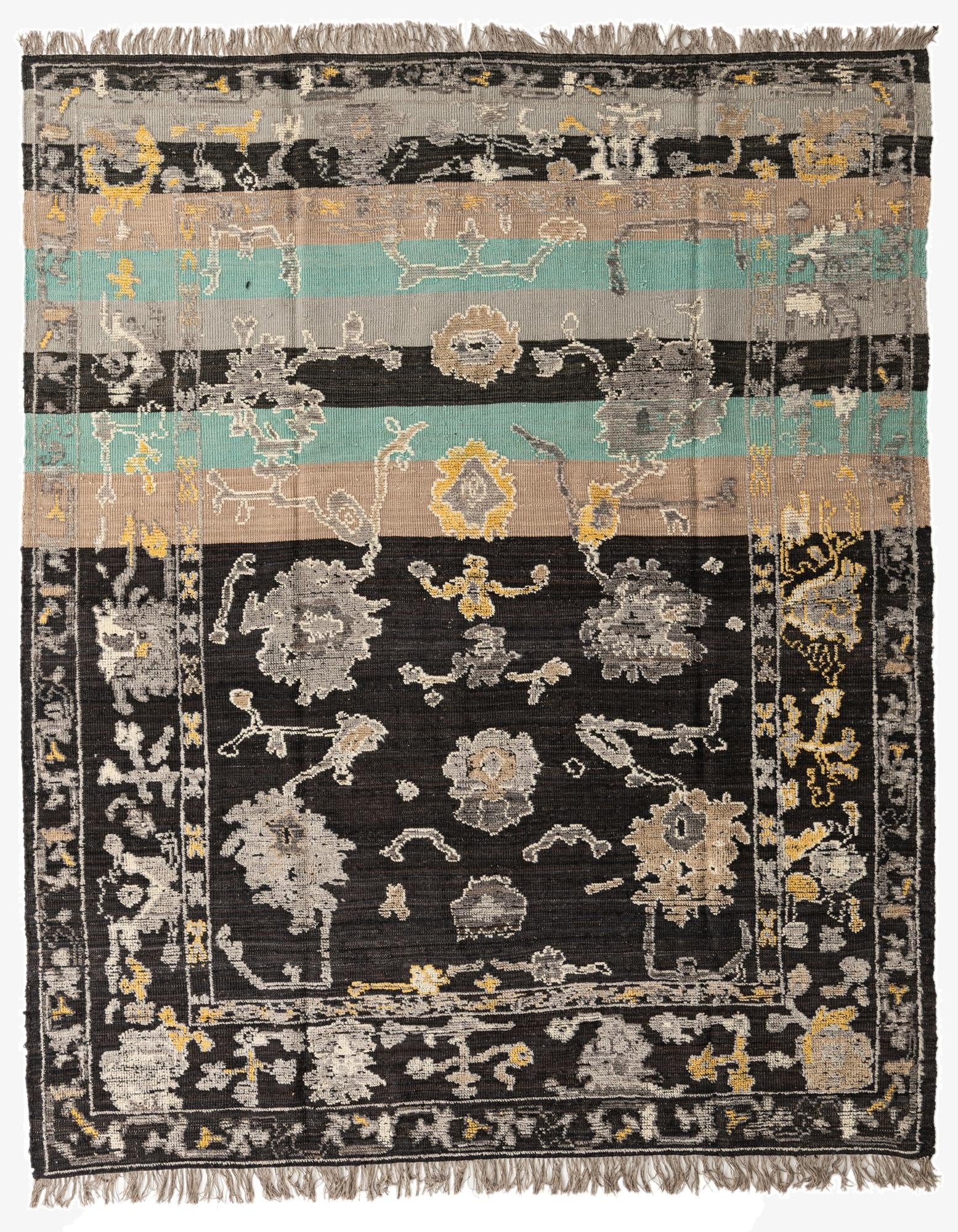 8' 4 x 10' 1  Hand Knotted Oushak Wool Rug