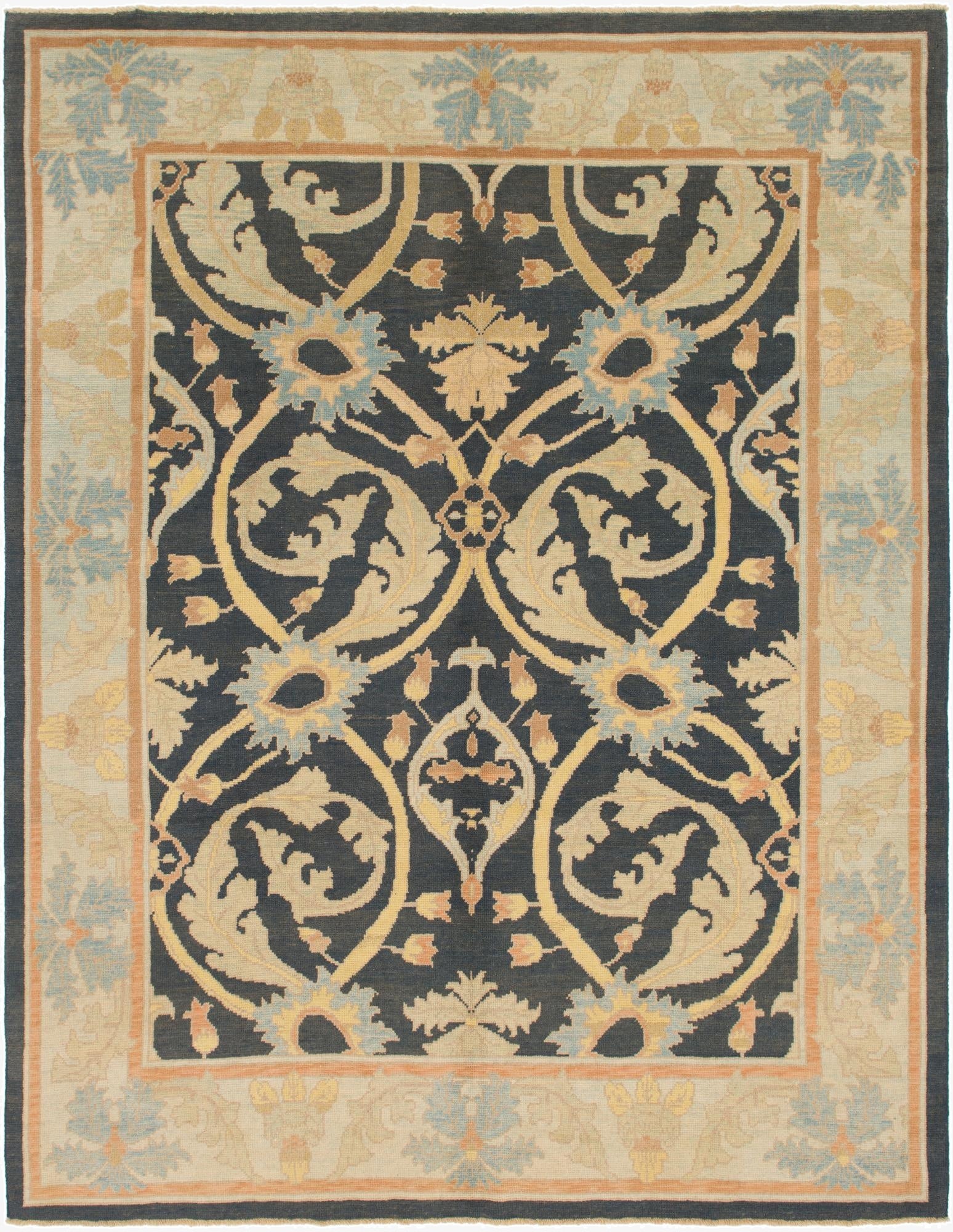10' 2 x 13' 3  Hand Knotted Oushak Wool Rug
