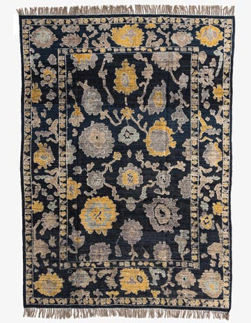 9' x 12' 6 Hand Knotted Oushak Wool Rug