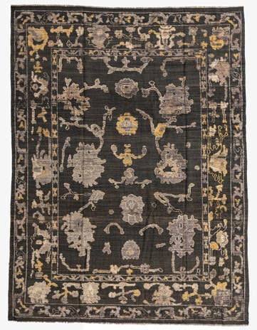 9' 4 x 12' 3 Hand Knotted Oushak Wool Rug