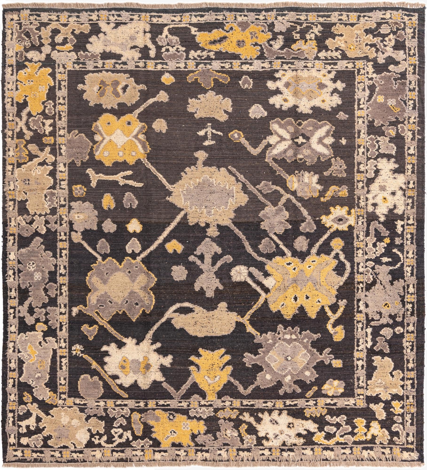 8' 1 x 9'  Hand Knotted Oushak Wool Rug