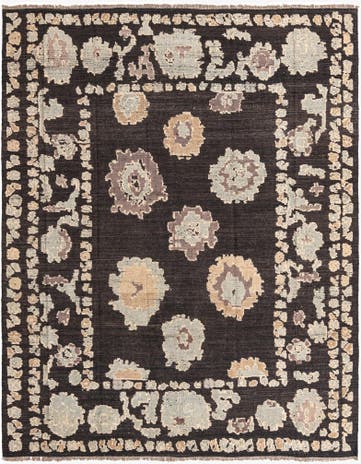 9' 3 x 11' 10 Hand Knotted Oushak Wool Rug