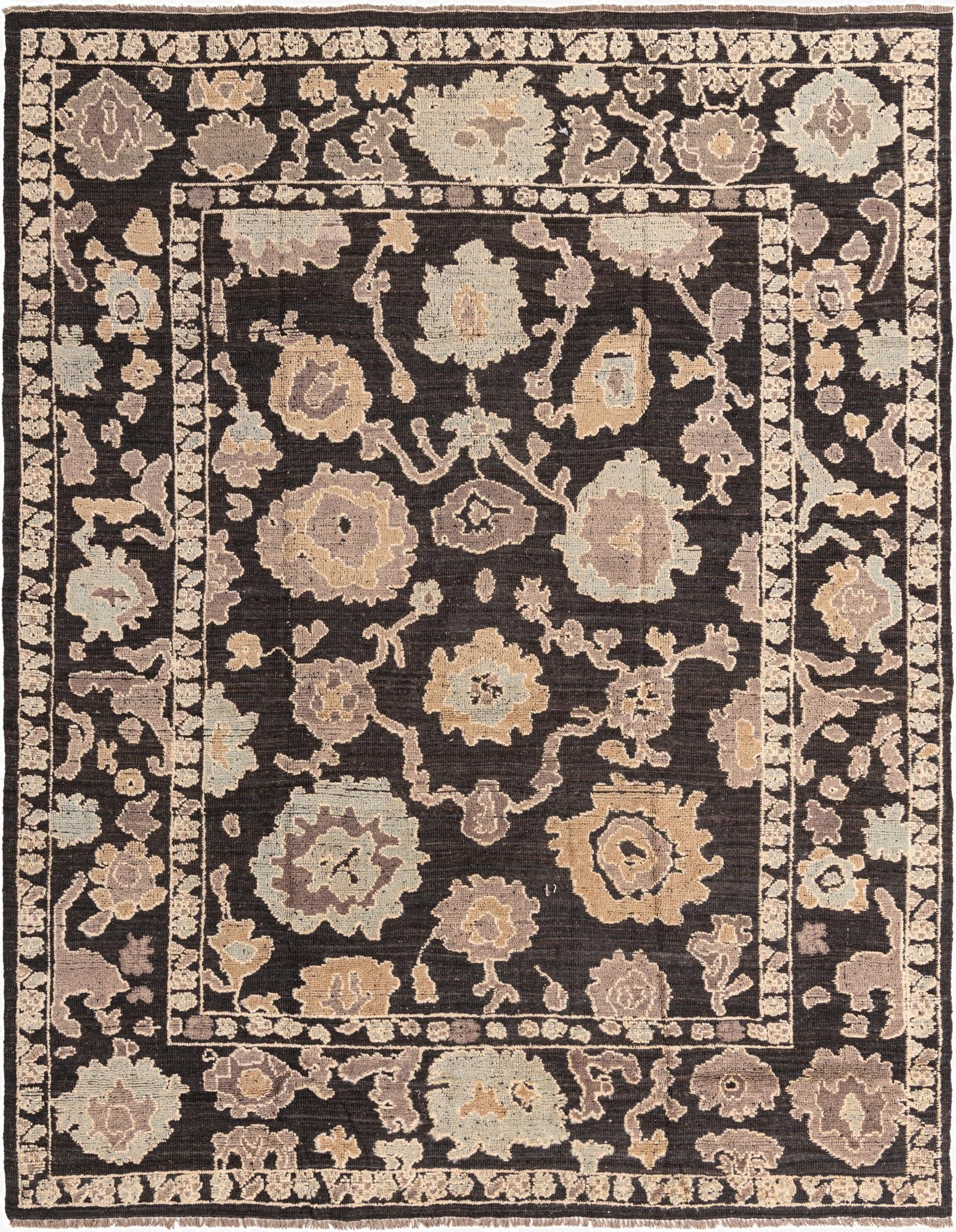 9' 6 x 12' 1  Hand Knotted Oushak Wool Rug