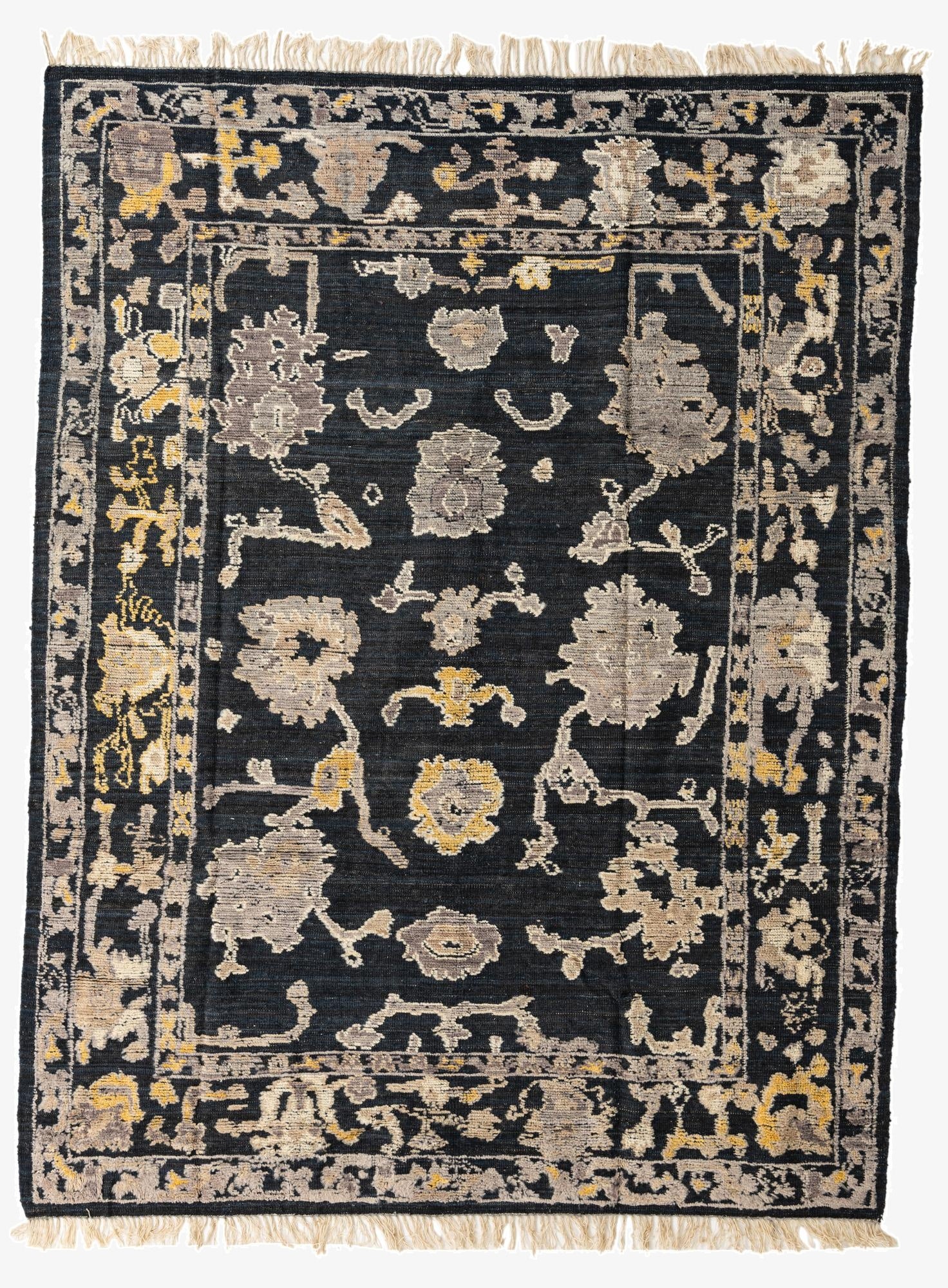 8' x 10' 4  Hand Knotted Oushak Wool Rug