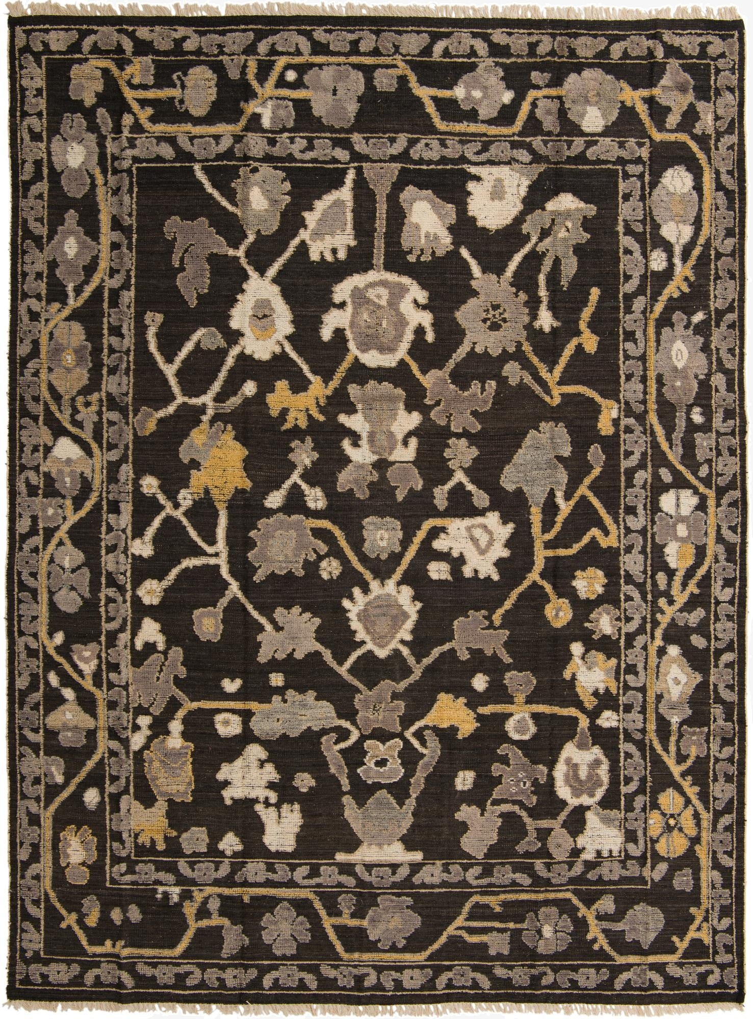 9' 1 x 12' 3  Hand Knotted Oushak Wool Rug
