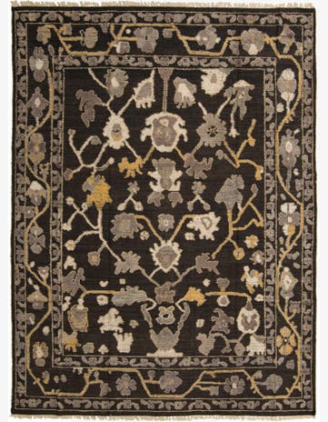 9' 1 x 12' 3 Hand Knotted Oushak Wool Rug