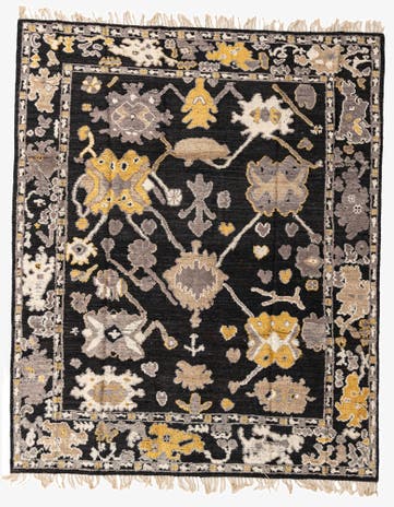8' 2 x 9' 11 Hand Knotted Oushak Wool Rug