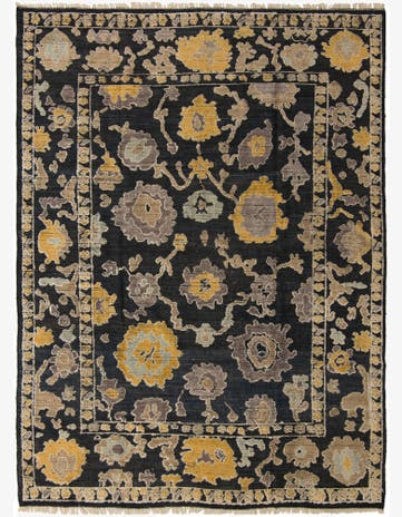 9' x 12' 2 Hand Knotted Oushak Wool Rug