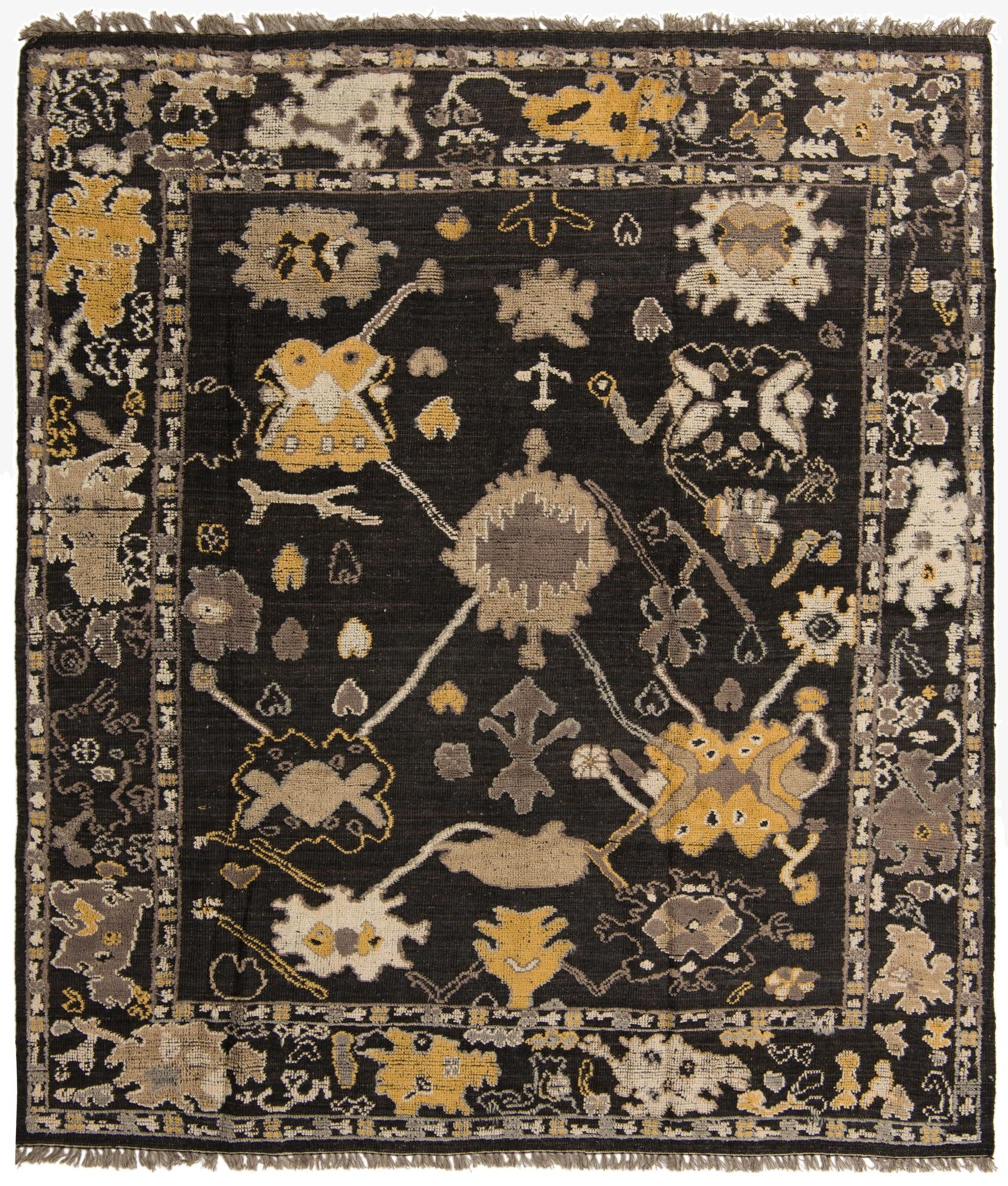 8' 3 x 9' 5  Hand Knotted Oushak Wool Rug