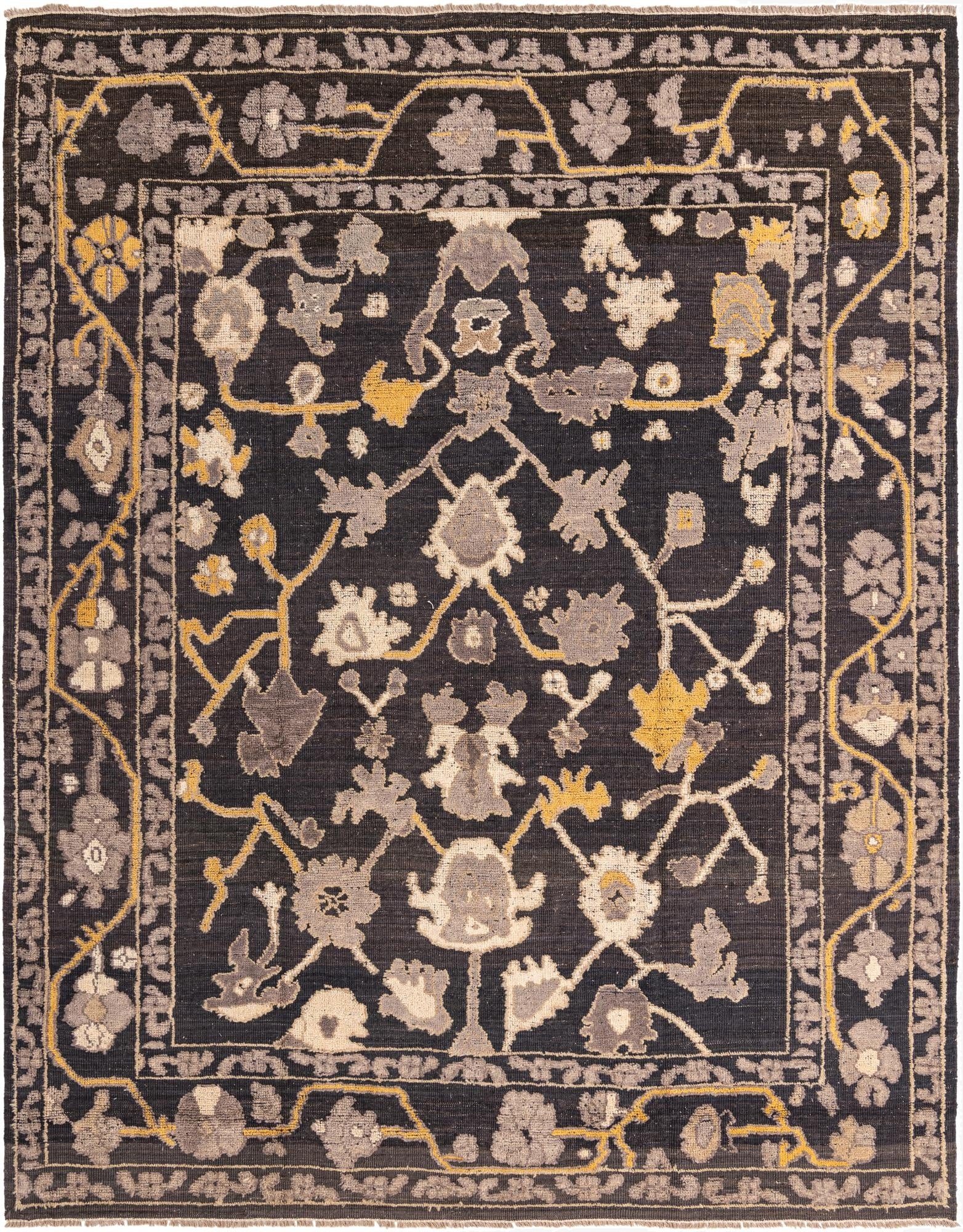 9' 4 x 11' 9  Hand Knotted Oushak Wool Rug