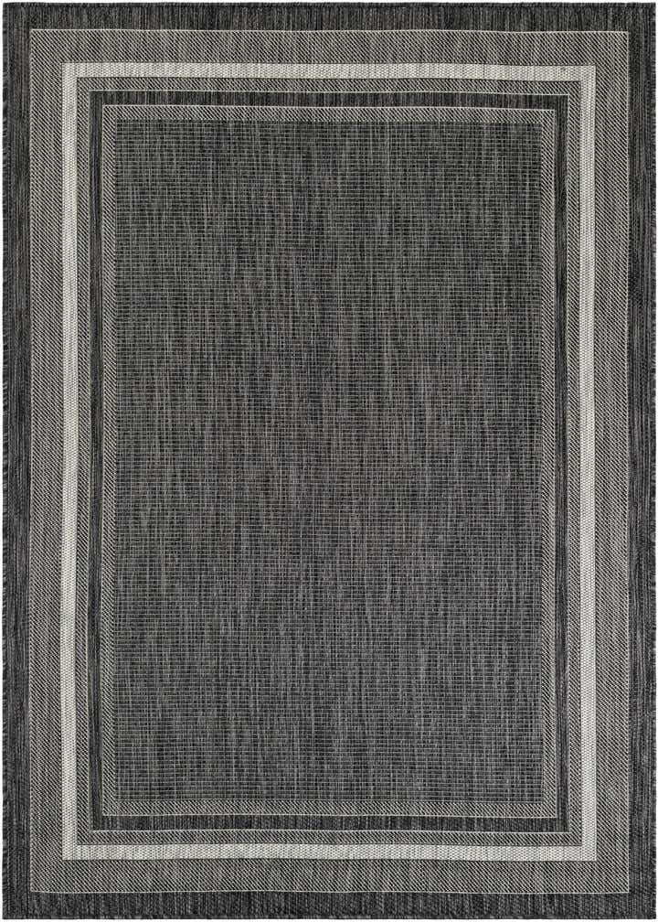 5' 3 x 7' Easy-Clean Border Indoor / Outdoor Rug