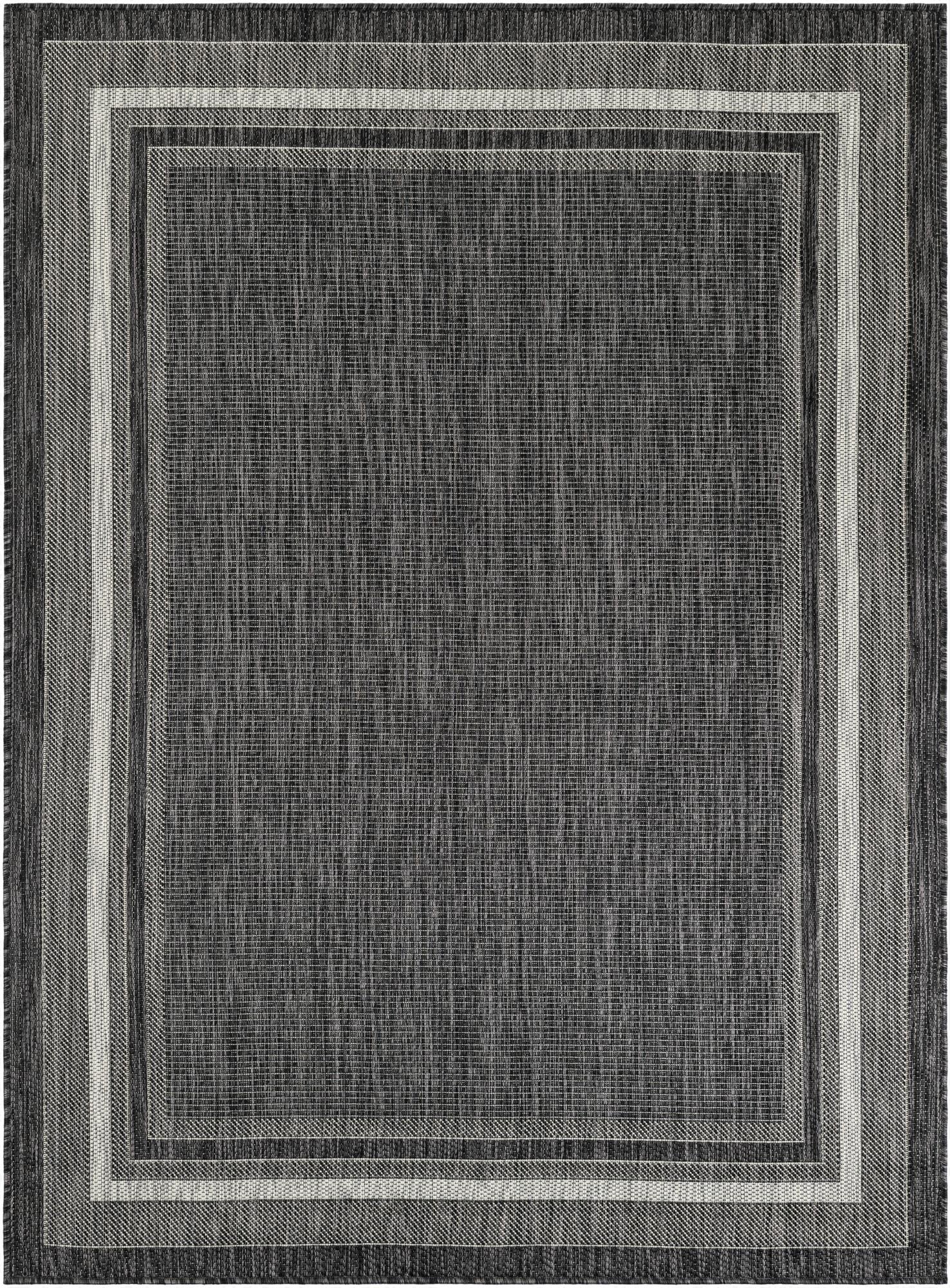 5' 3 x 7'  Washable Border Indoor / Outdoor Rug
