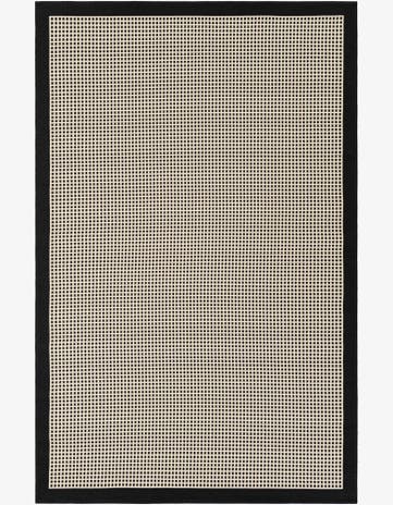 Black Easy-Clean Border Indoor / Outdoor Rug