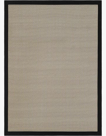 Black Easy-Clean Border Indoor / Outdoor Rug