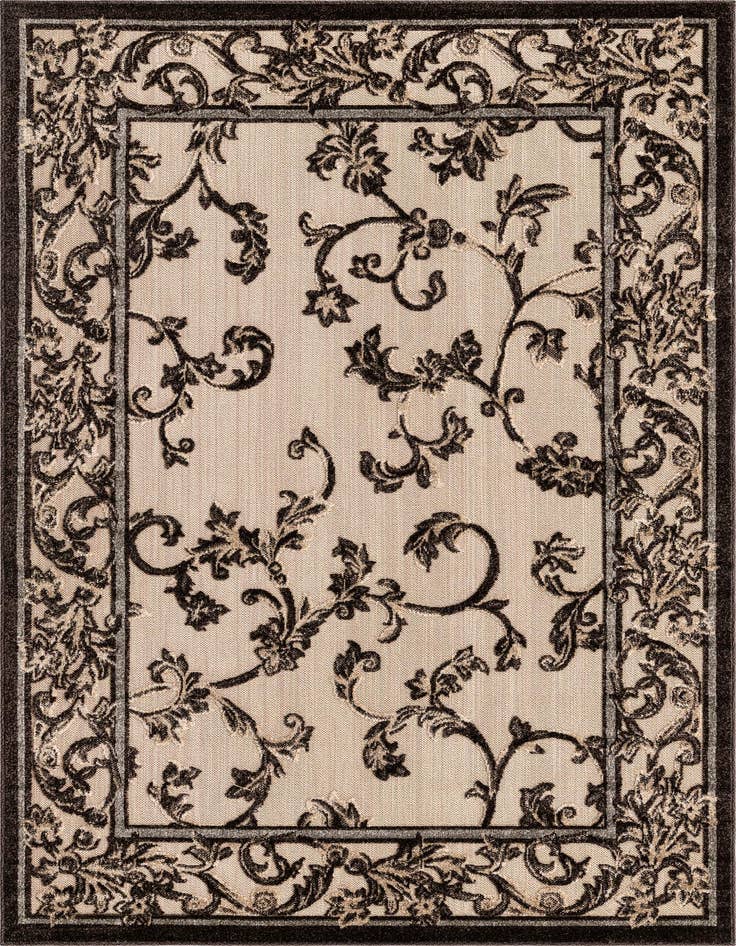Detail image of 5' x 8' Easy-Clean Botanical Indoor / Outdoor Rug