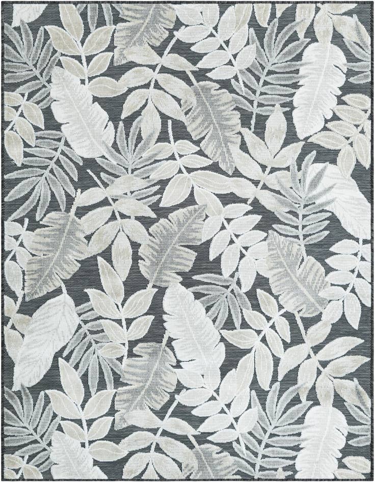 Detail image of 4' 5 x 6' Easy-Clean Botanical Indoor / Outdoor Rug
