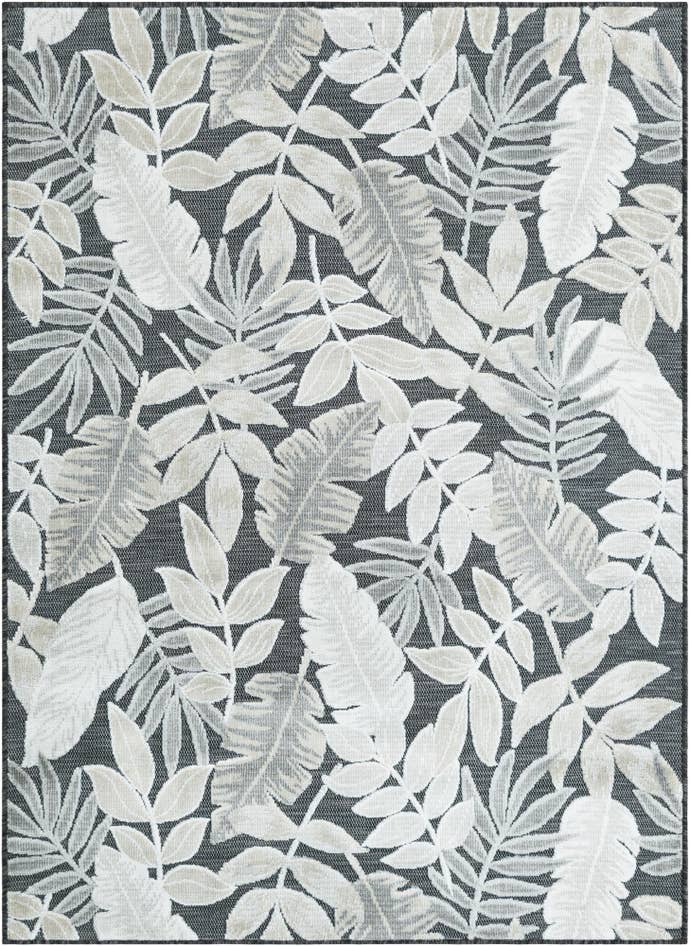 Detail image of 4' 5 x 6' Easy-Clean Botanical Indoor / Outdoor Rug