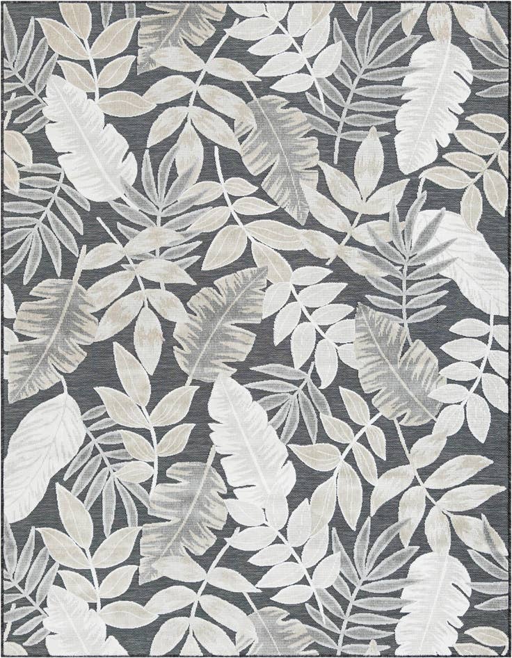 Detail image of 6' 4 x 9' Easy-Clean Botanical Indoor / Outdoor Rug