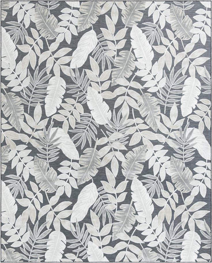 Detail image of 9' 9 x 12' Easy-Clean Botanical Indoor / Outdoor Rug
