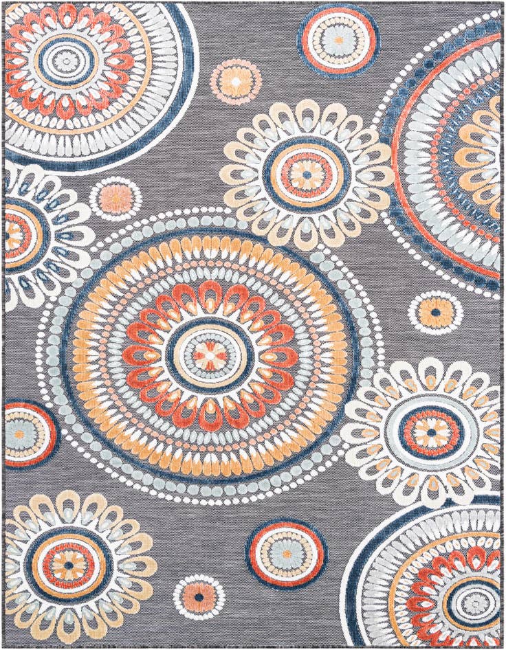 Detail image of 5' 2 x 8' Easy-Clean Botanical Indoor / Outdoor Rug