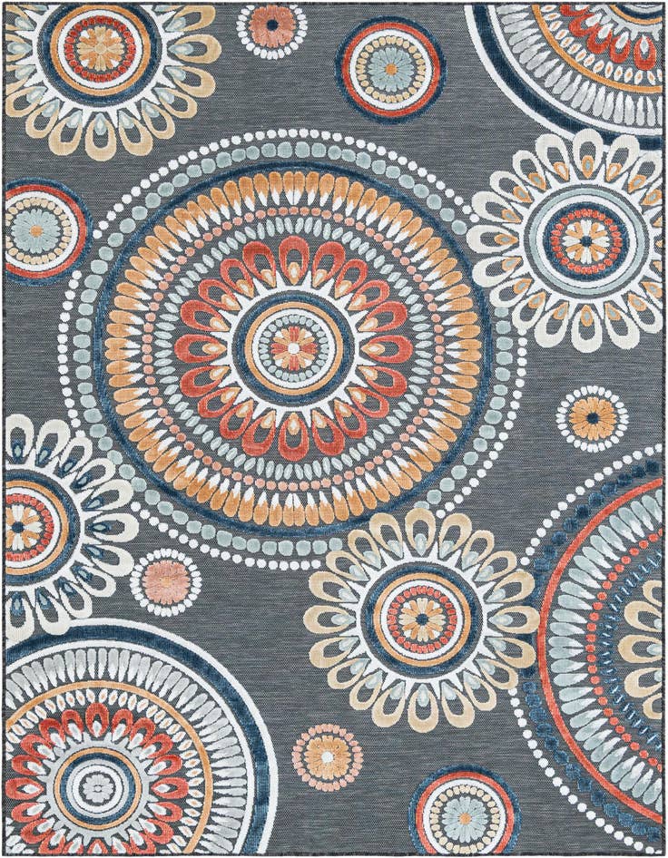 Detail image of 6' 4 x 9' Easy-Clean Botanical Indoor / Outdoor Rug