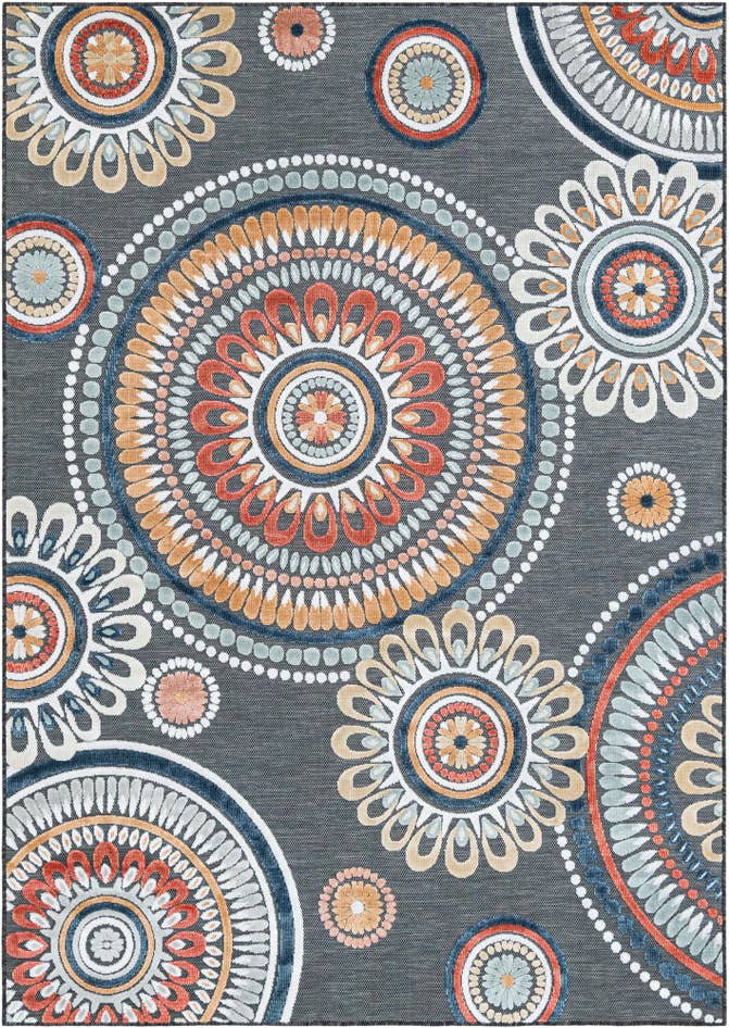 Detail image of 6' 4 x 9' Easy-Clean Botanical Indoor / Outdoor Rug
