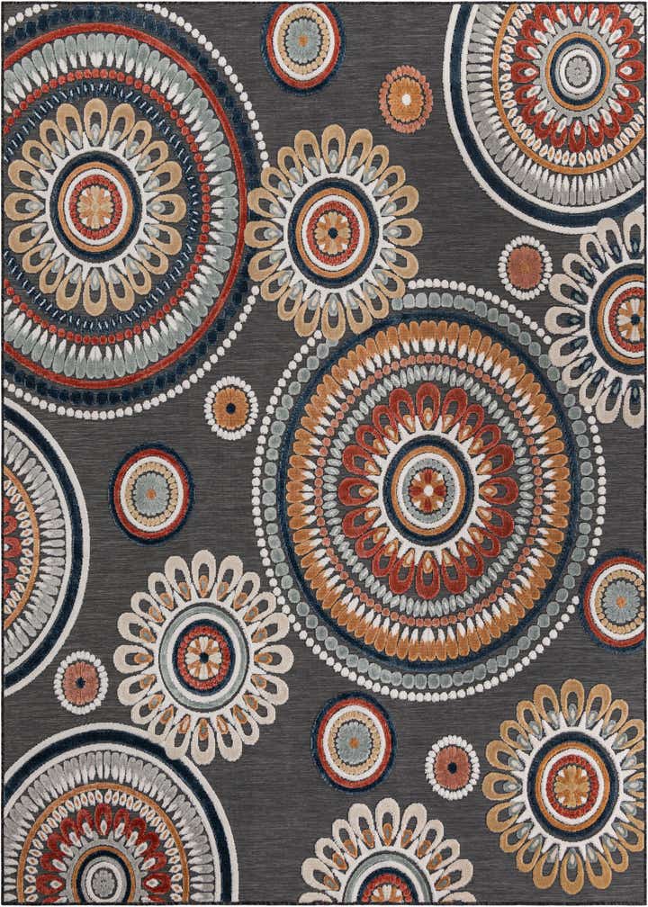 8' 2 x 10' Easy-Clean Botanical Indoor / Outdoor Rug