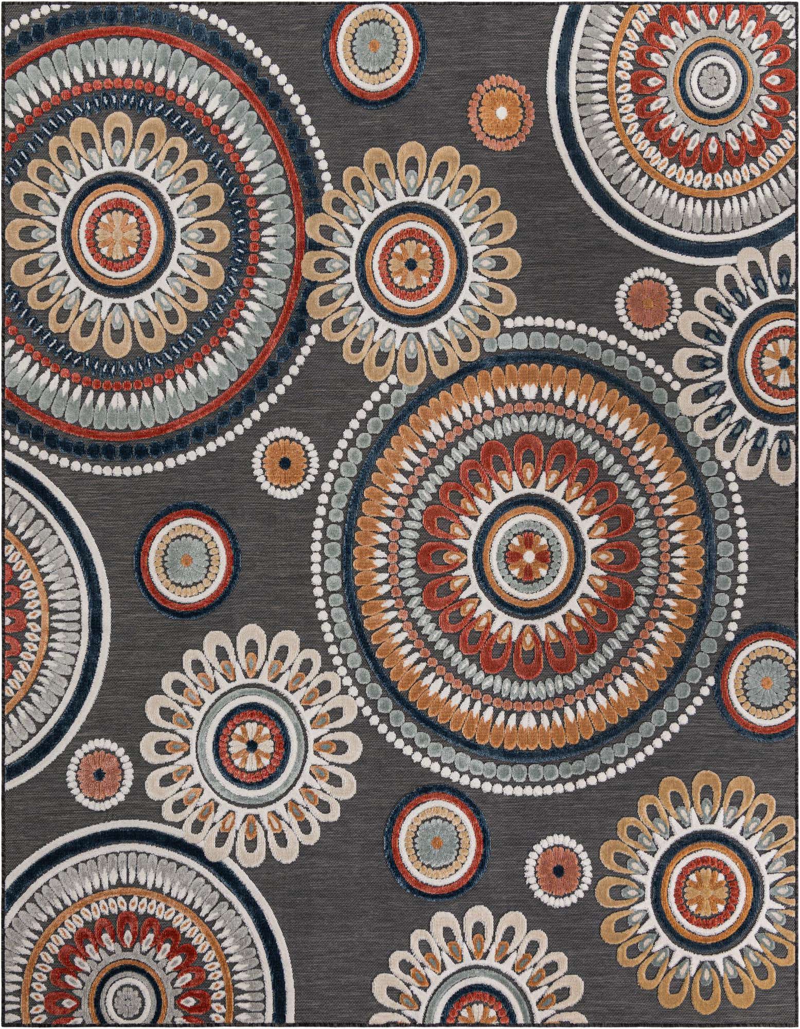 8' 2 x 10' Easy-Clean Botanical Indoor / Outdoor Rug