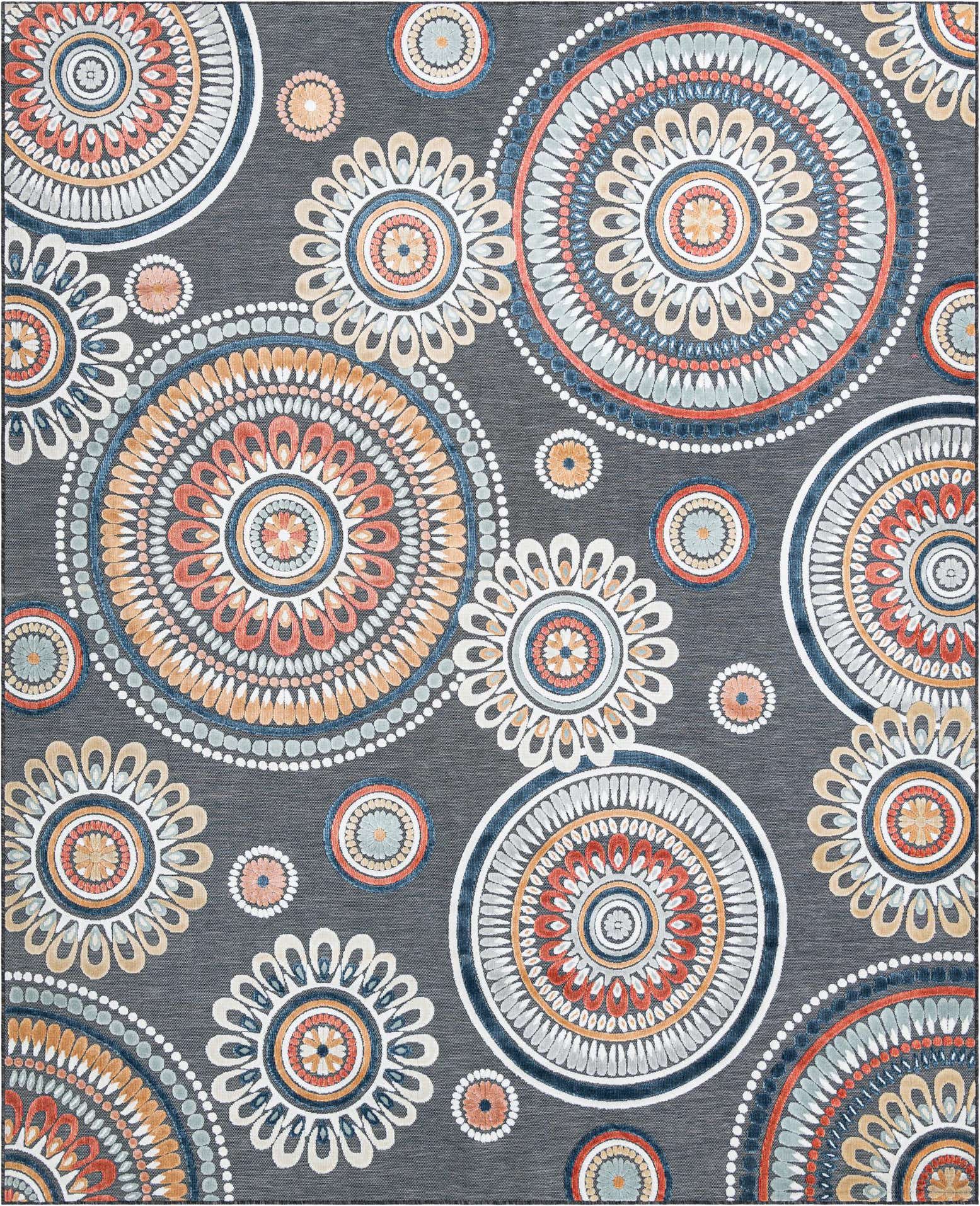 9' 9 x 12' Easy-Clean Botanical Indoor / Outdoor Rug