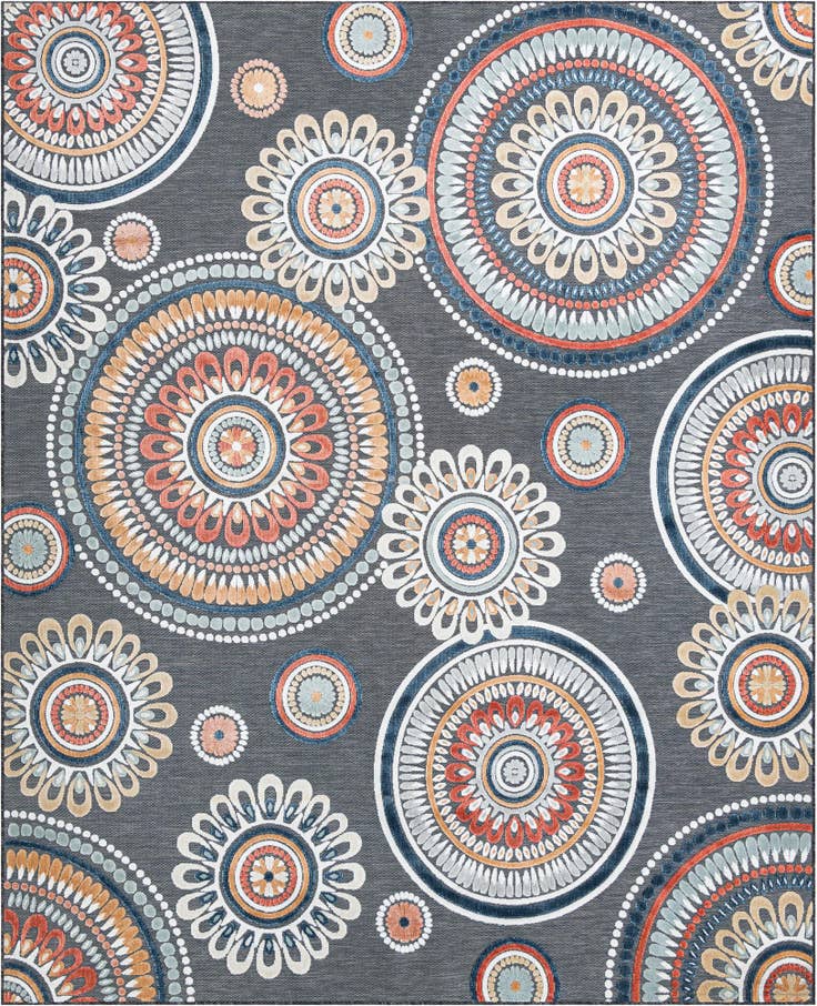 Detail image of 9' 9 x 12' Easy-Clean Botanical Indoor / Outdoor Rug
