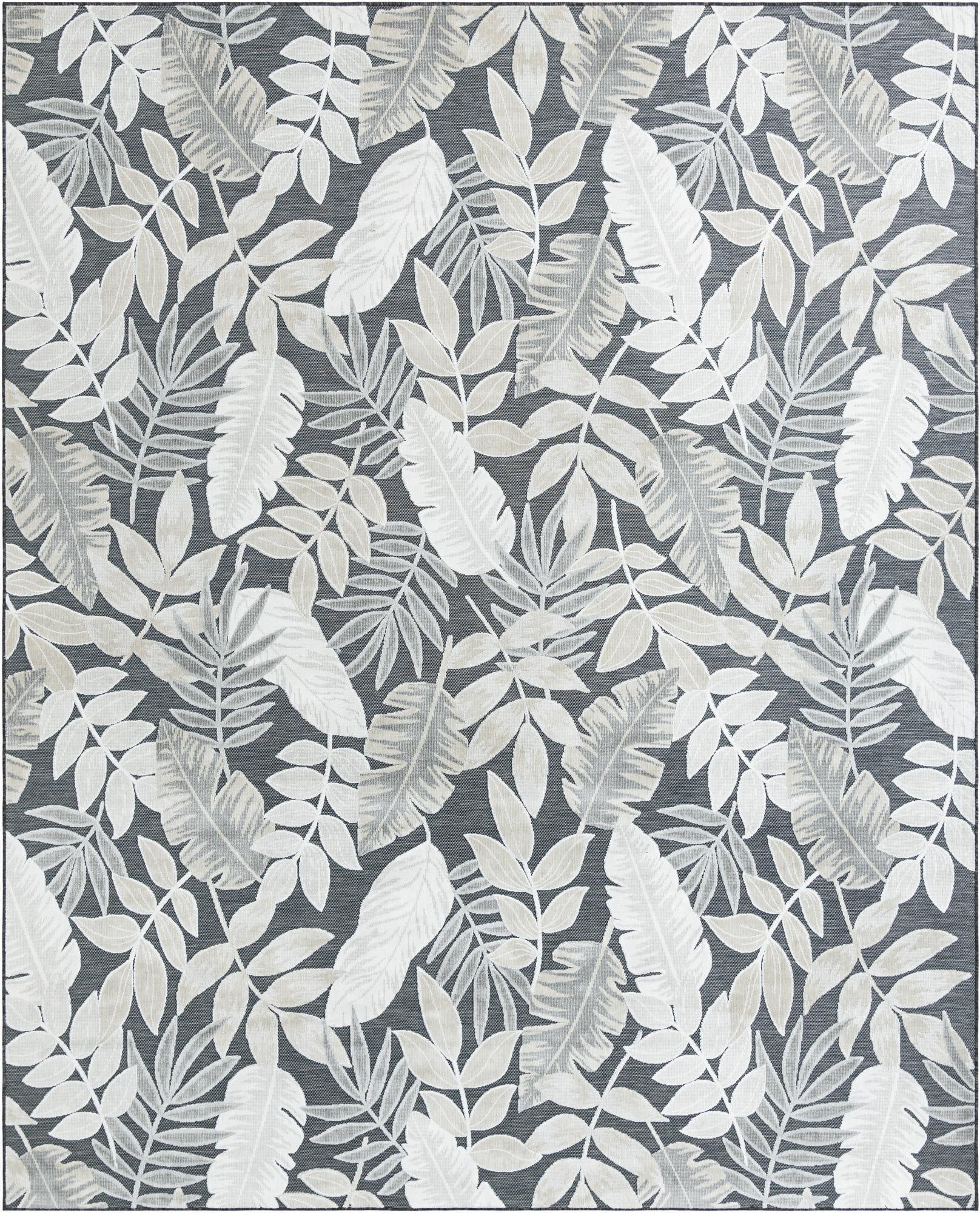 9' 9 x 12'  Washable Botanical Indoor / Outdoor Rug