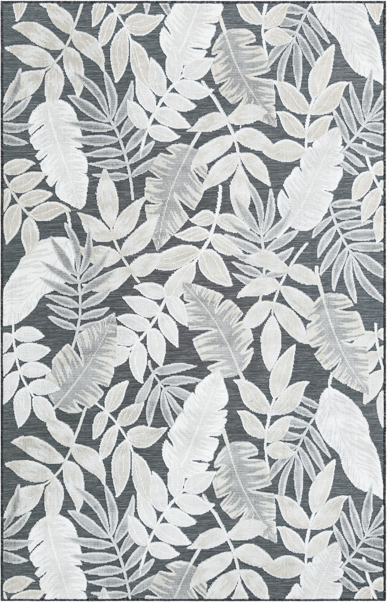 5' 2 x 8'  Washable Botanical Indoor / Outdoor Rug