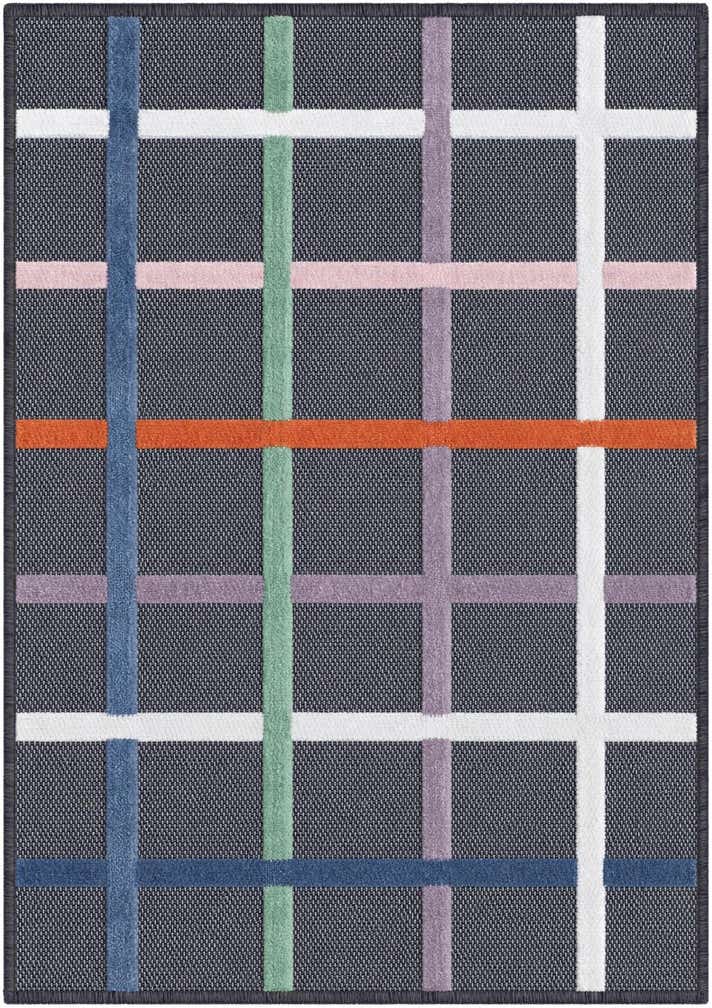 2' 2 x 3' Easy-Clean Checkered Indoor / Outdoor Rug