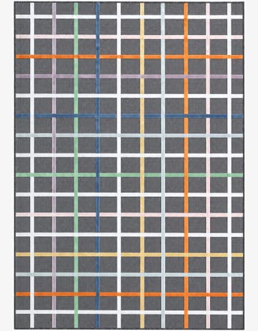195cm x 275cm Easy-Clean Checkered Indoor / Outdoor Rug