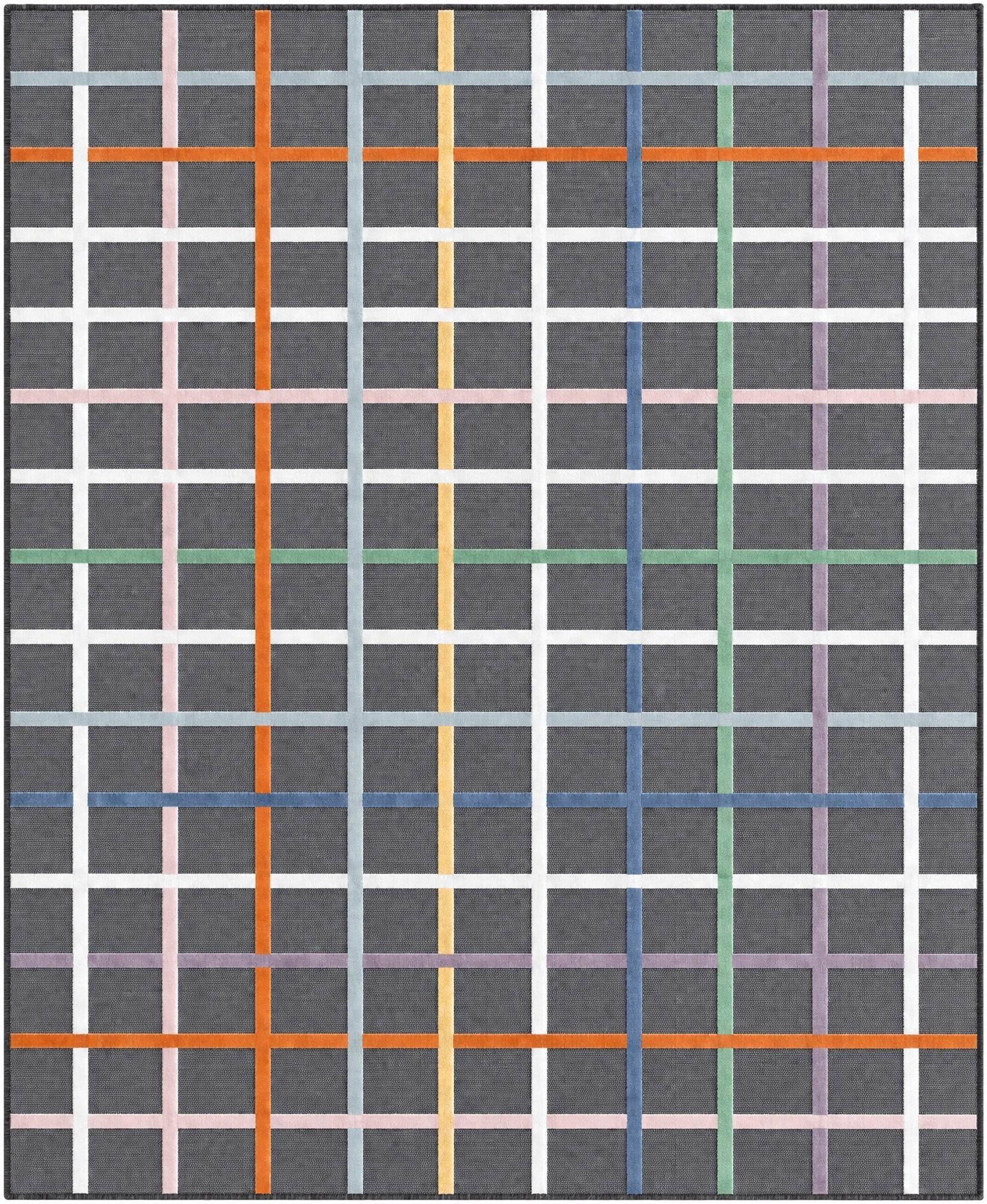 250cm x 305cm Easy-Clean Checkered Indoor / Outdoor Rug