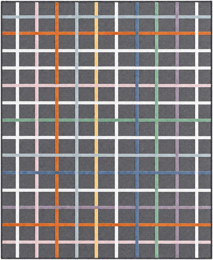 8' 2 x 10' Easy-Clean Checkered Indoor / Outdoor Rug