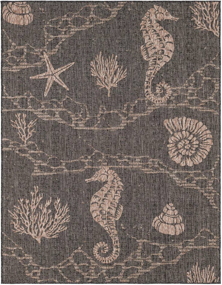 Detail image of 5' 3 x 8' Easy-Clean Coastal Indoor / Outdoor Rug