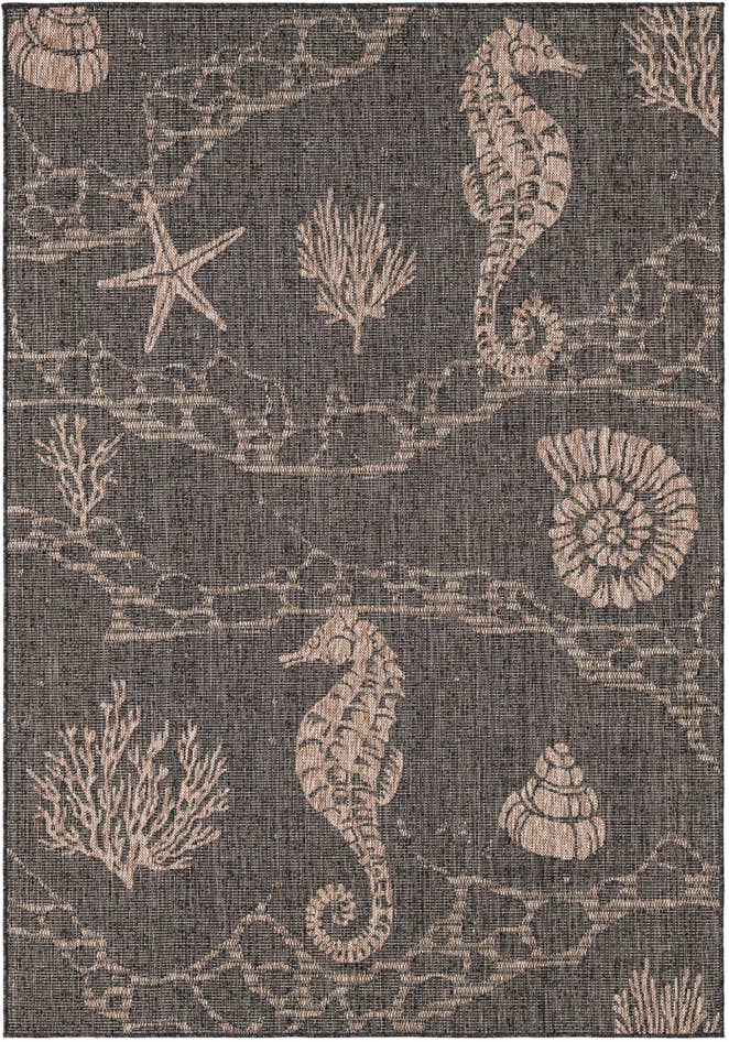 Detail image of 5' 3 x 8' Easy-Clean Coastal Indoor / Outdoor Rug