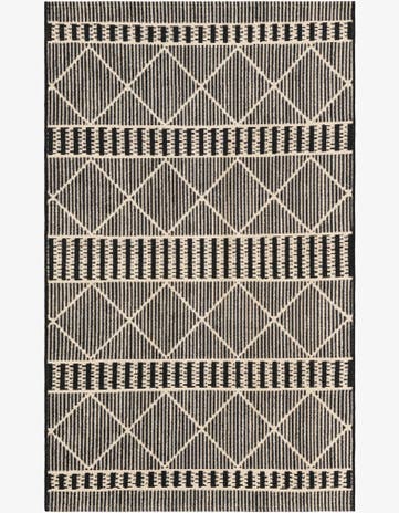 Black Easy-Clean Lattice Indoor / Outdoor Rug