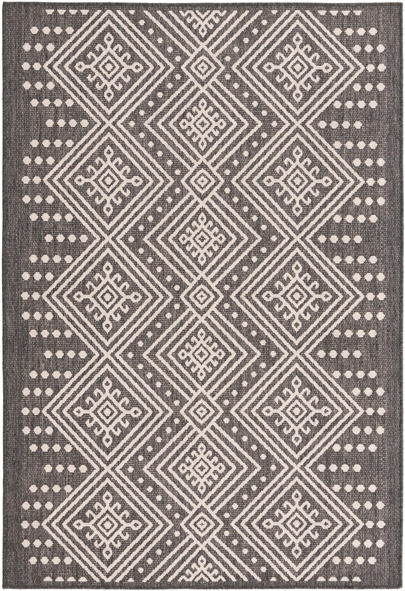5' 3 x 7' 8 Easy-Clean Modern Indoor / Outdoor Rug
