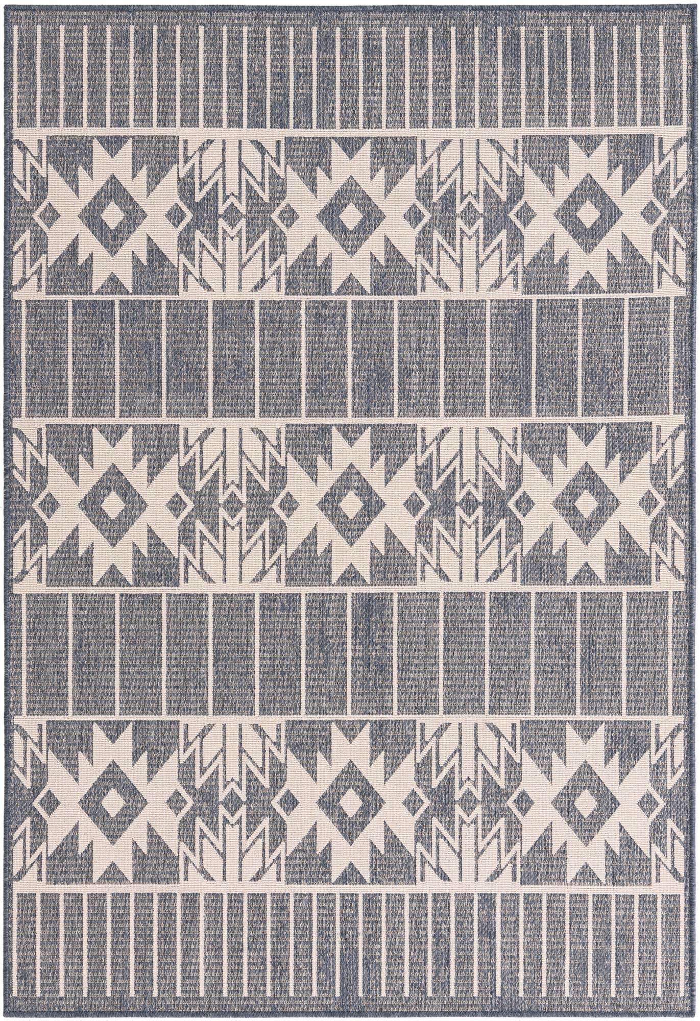 5' 3 x 7' 9 Easy-Clean Modern Indoor / Outdoor Rug