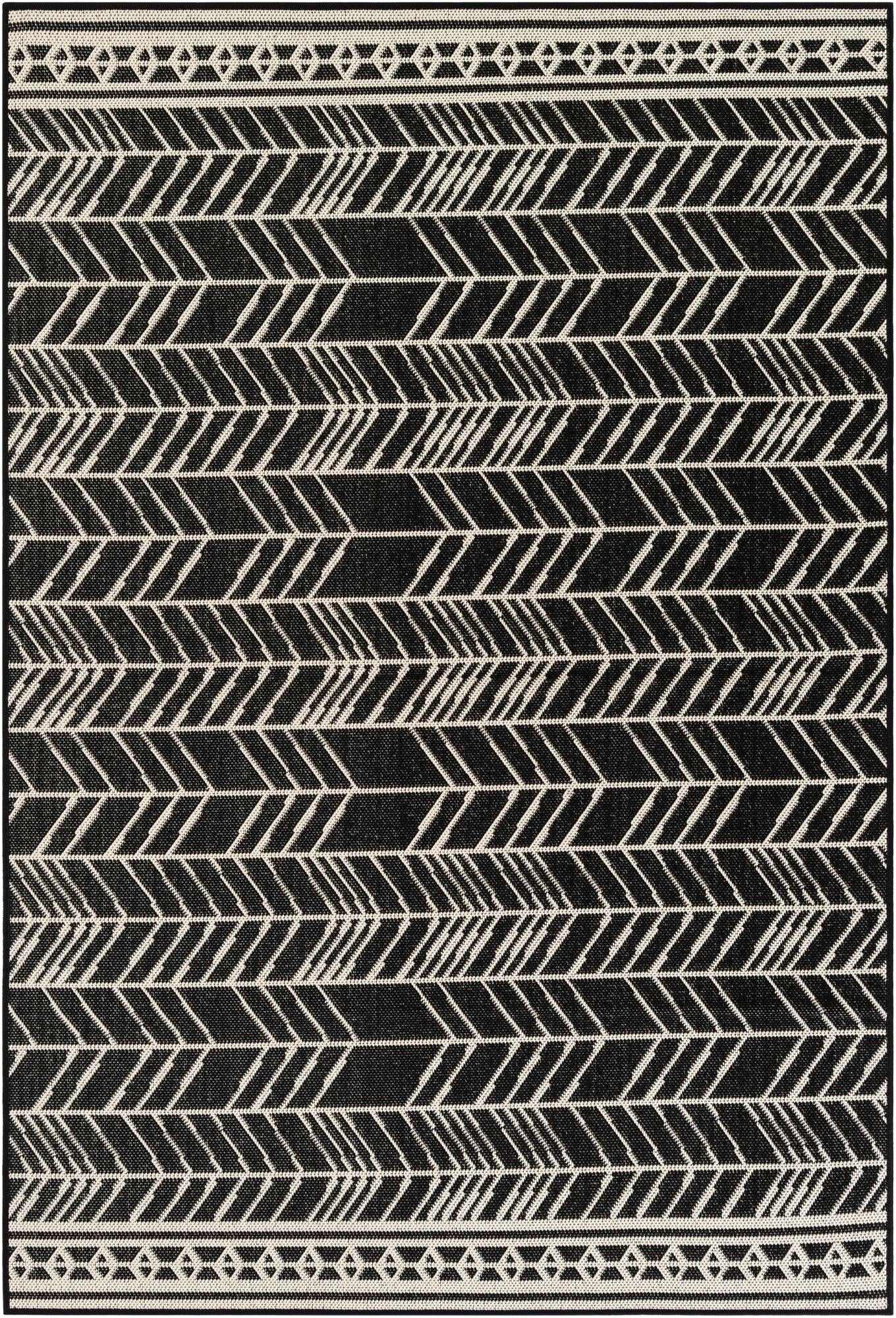 5' 3 x 7' 8 Easy-Clean Modern Indoor / Outdoor Rug