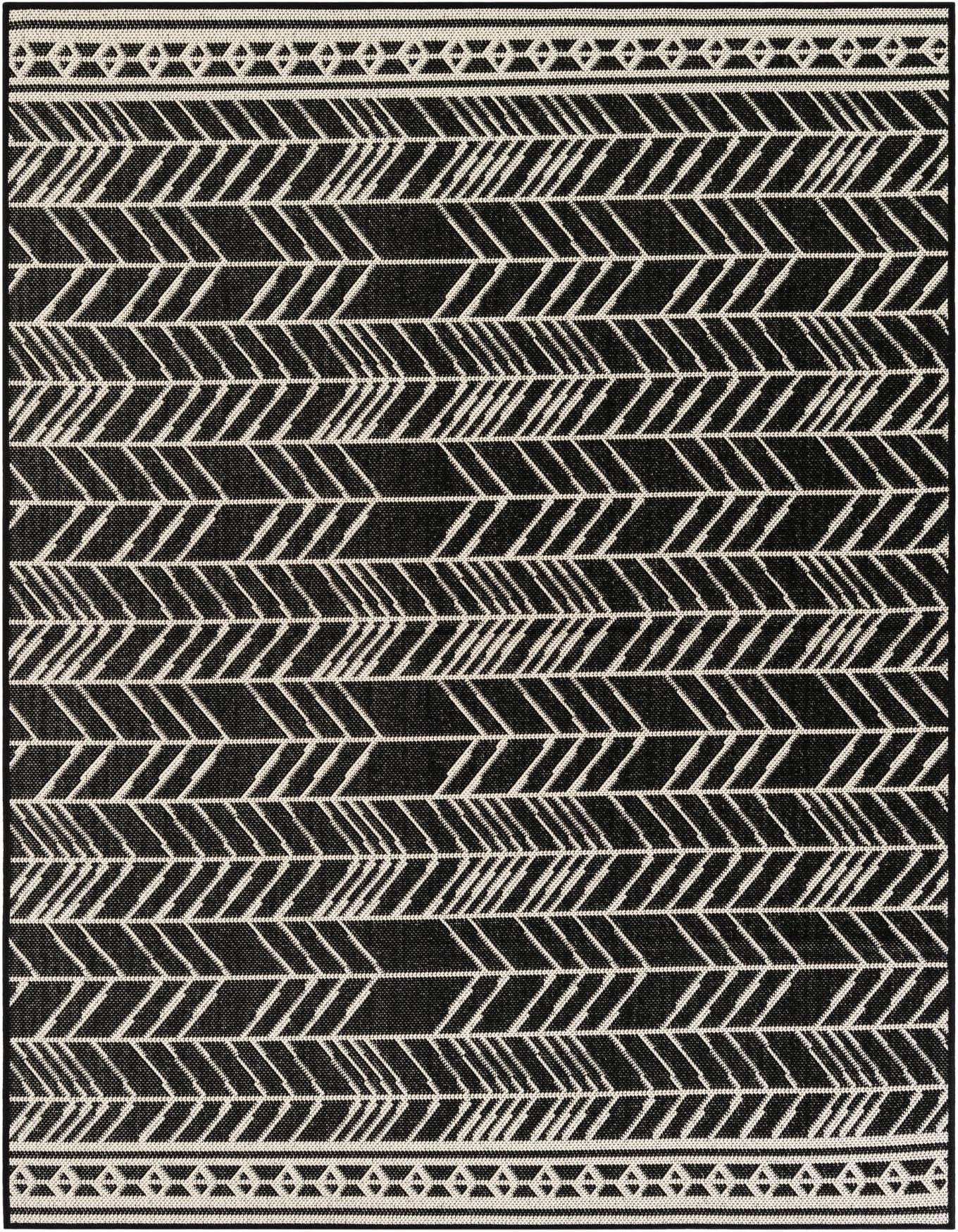 5' 3 x 7' 8 Easy-Clean Modern Indoor / Outdoor Rug