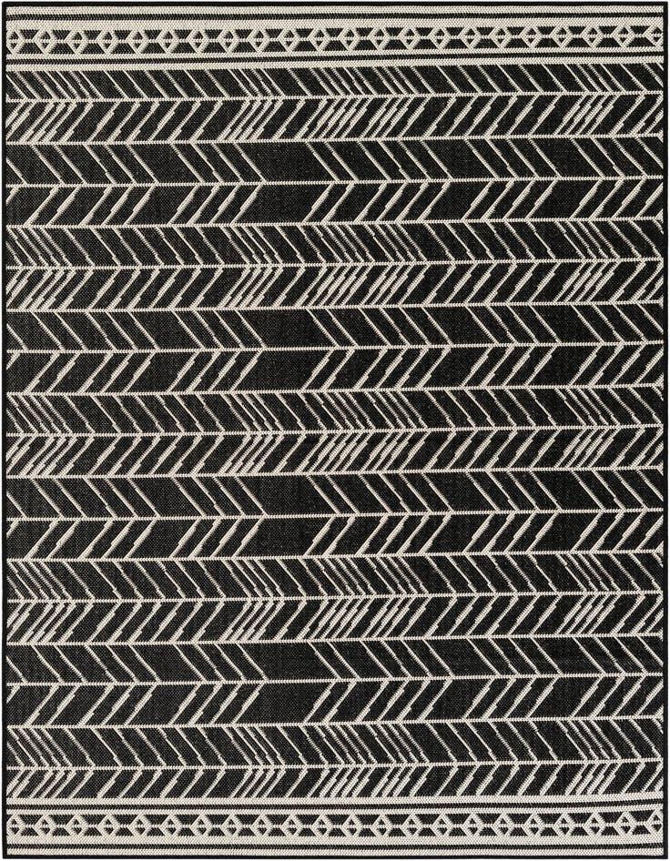 Detail image of 5' 3 x 7' 8 Easy-Clean Modern Indoor / Outdoor Rug
