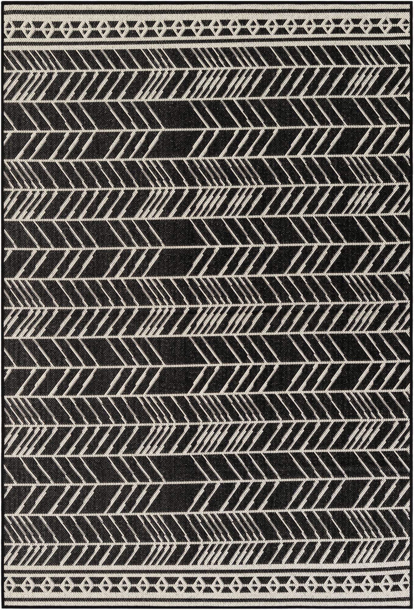 5' 3 x 7' 8  Washable Modern Indoor / Outdoor Rug