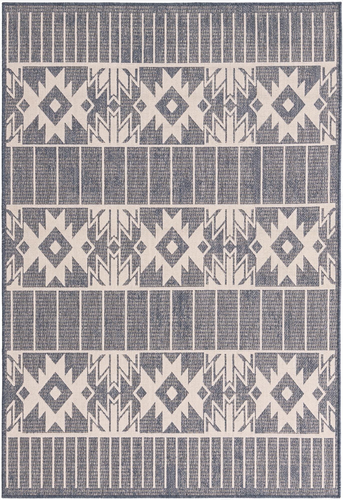 5' 3 x 7' 9  Washable Modern Indoor / Outdoor Rug