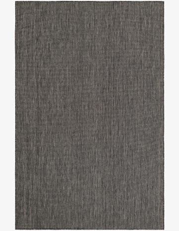 Black Easy-Clean Solid Indoor / Outdoor Rug
