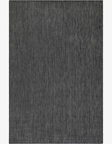 Black Easy-Clean Solid Indoor / Outdoor Rug