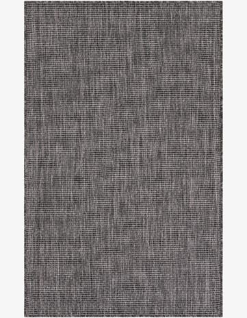 Black Easy-Clean Solid Indoor / Outdoor Rug
